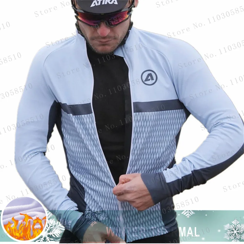 

Top Winter Men Long Sleeve Cashmere Jacket Men MTB Cycling Clothing Fleece Roadbike Cycle Coat Ciclismo Hombre Chaqueta 2024 New