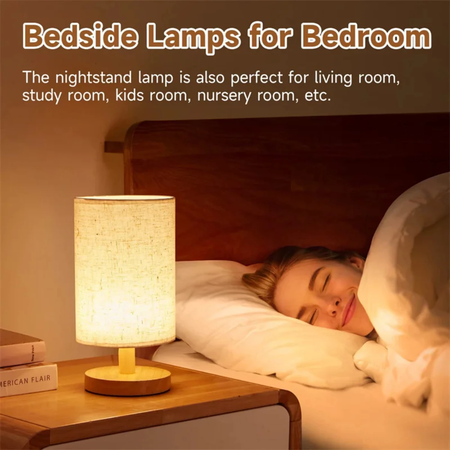 Usb Powered Modern Nordic Wood Table Lamp Night Light  Bedroom Illumination Warm White Gift Wooden Bedside  Room Decor