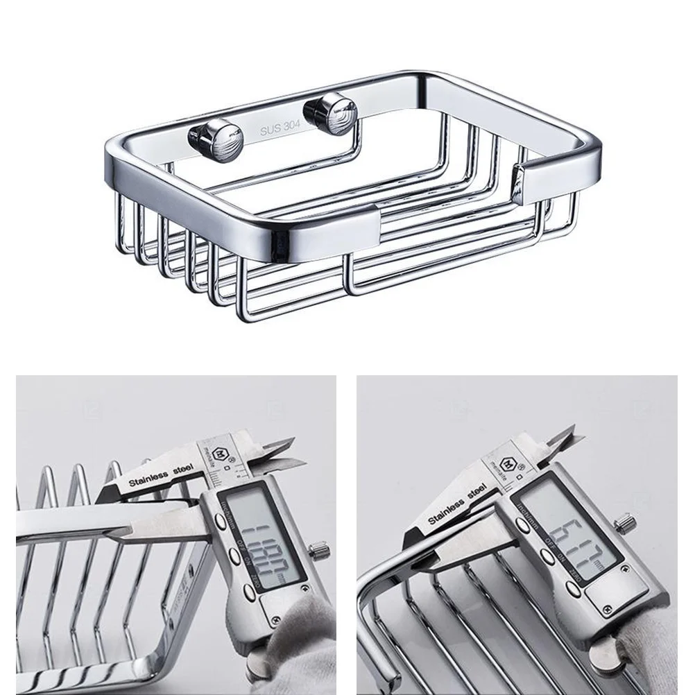 

Stainless Steel Drainage Design Bathroom Kitchen Storage Holder Bathroom Soap Holder Dish Wall Mounted Soap Rack
