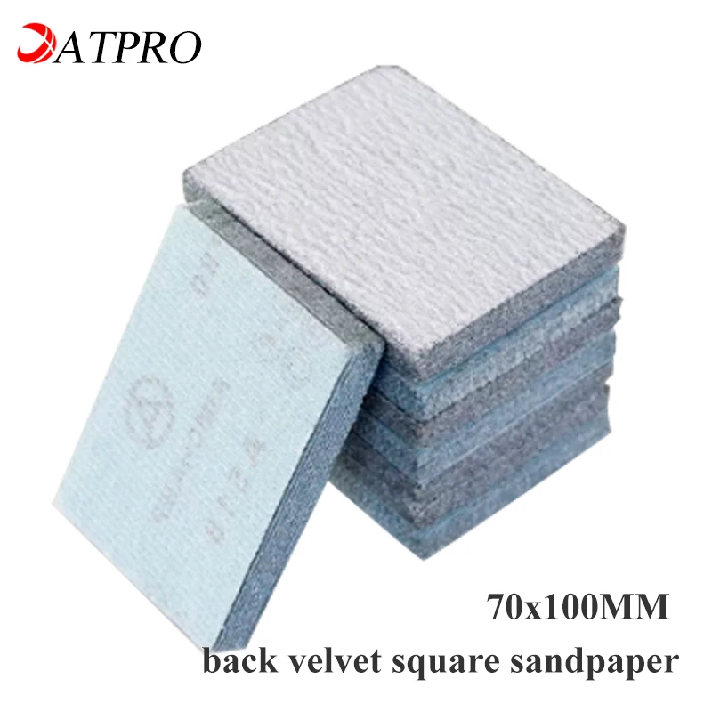 

ATPRO 70x100mm Square Flocking Sandpaper Small Square Grinder Dry Abrasive Leather Air Grinder Polishing Polishing Sheet