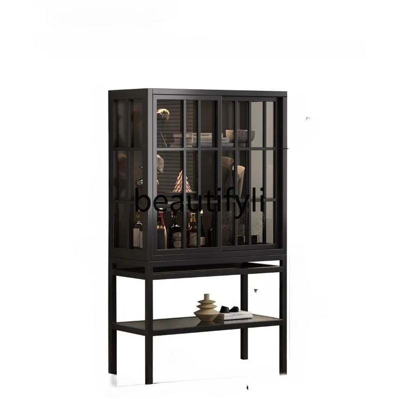 

wood bookcase glass door floor-to-ceiling living room display cabinet figure decoration entrance, storage, display cabinet