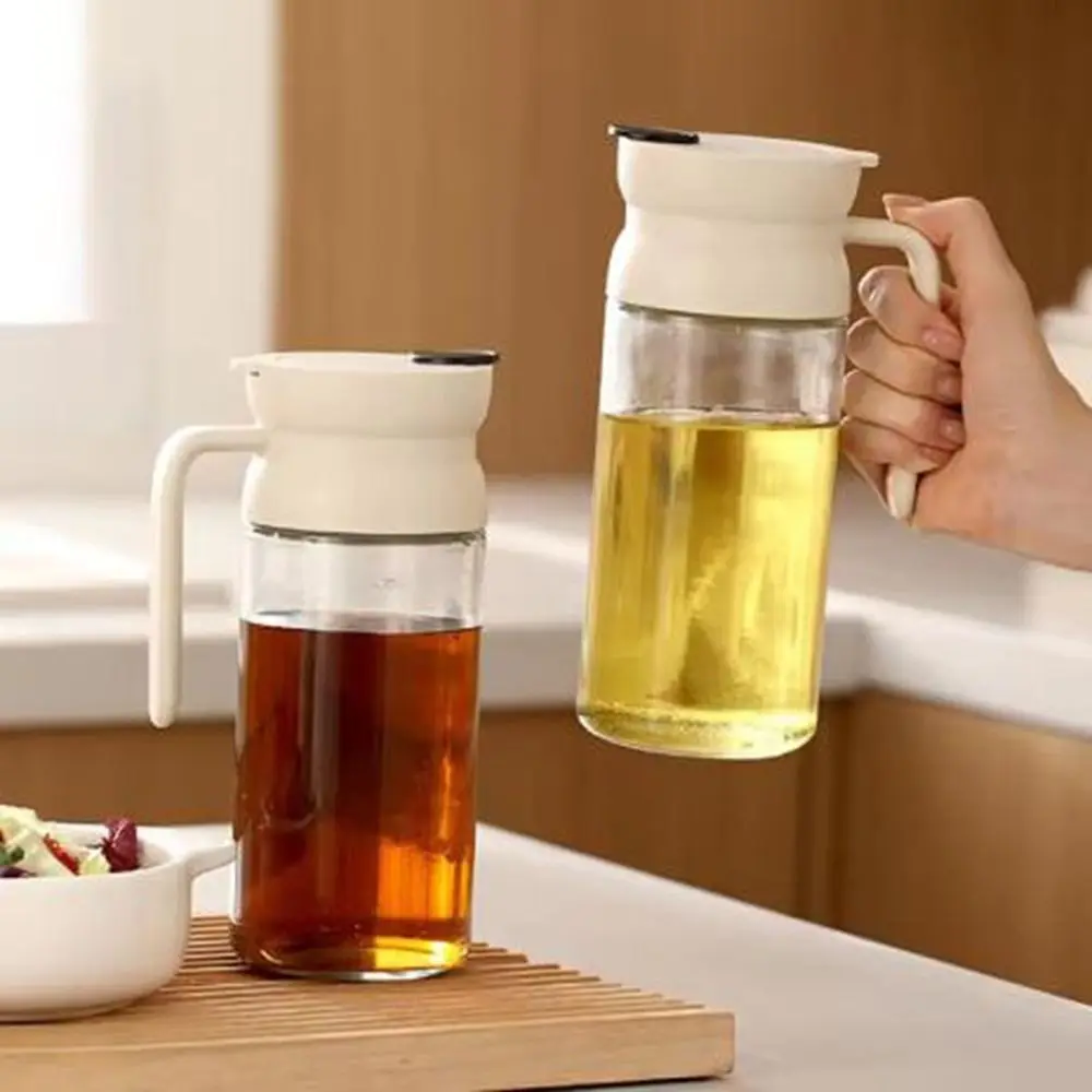 

600 мл стеклянная бутылка для масла большой емкости герметичный дозатор кухонного масла автоматическое открытие и закрытие многоразового использования