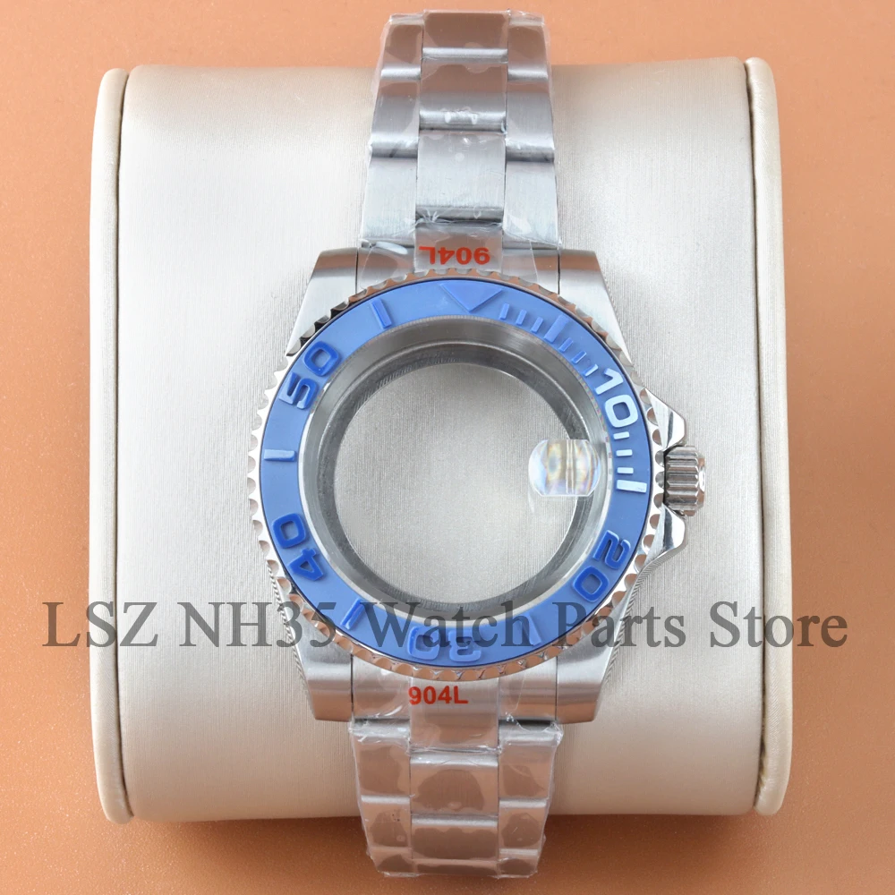 For Yacht-master Diver Waterproof 40mm NH35 Watch Case Fit NH34 NH35 NH36 NH38 Movement 28.5mm Dial Oyster Strap Sapphire Glass