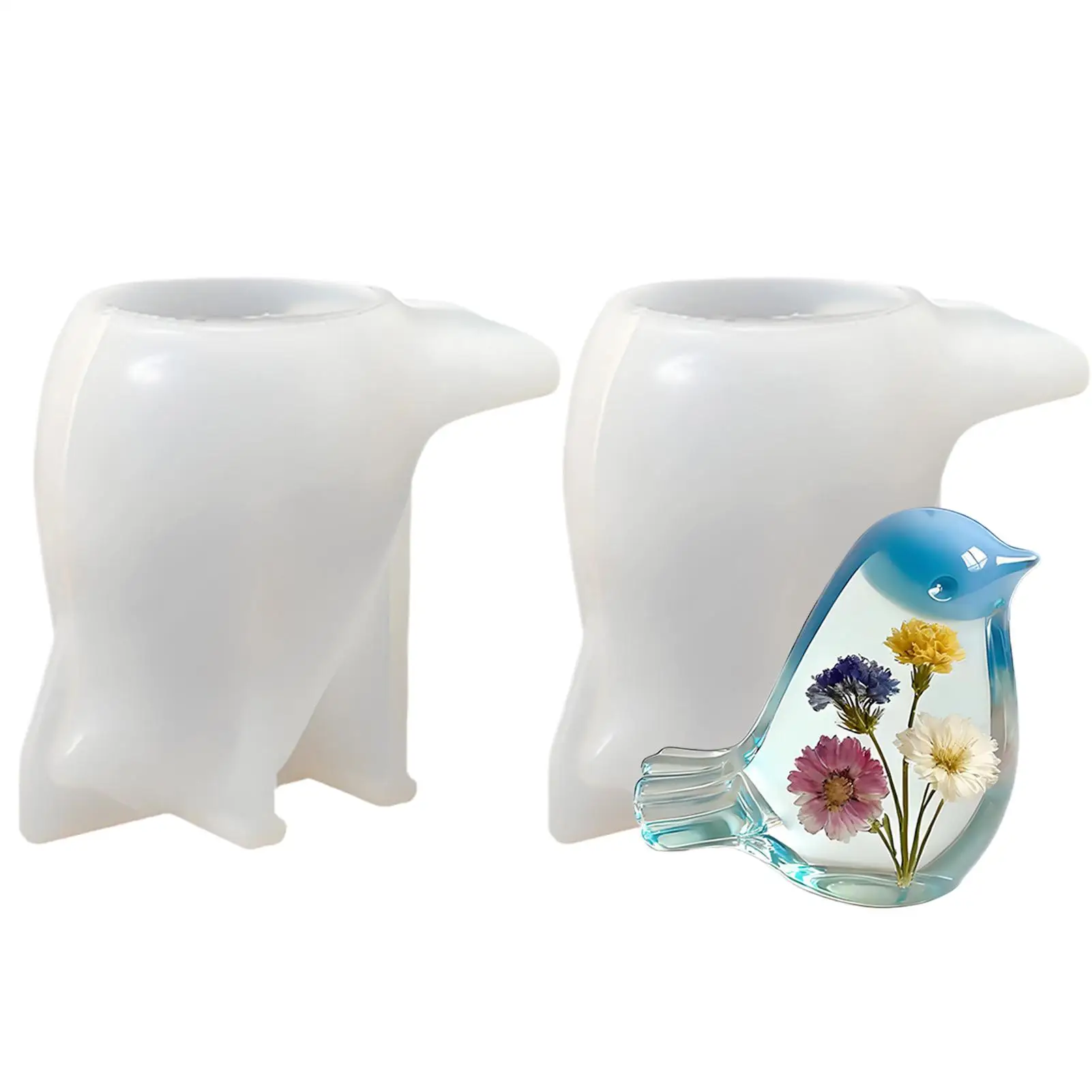 

2-piece Easters Bird Silicone Molds 3D Bird Epoxy Resin Molds Easy Release Bird Design Epoxy Moulds Home Decoration