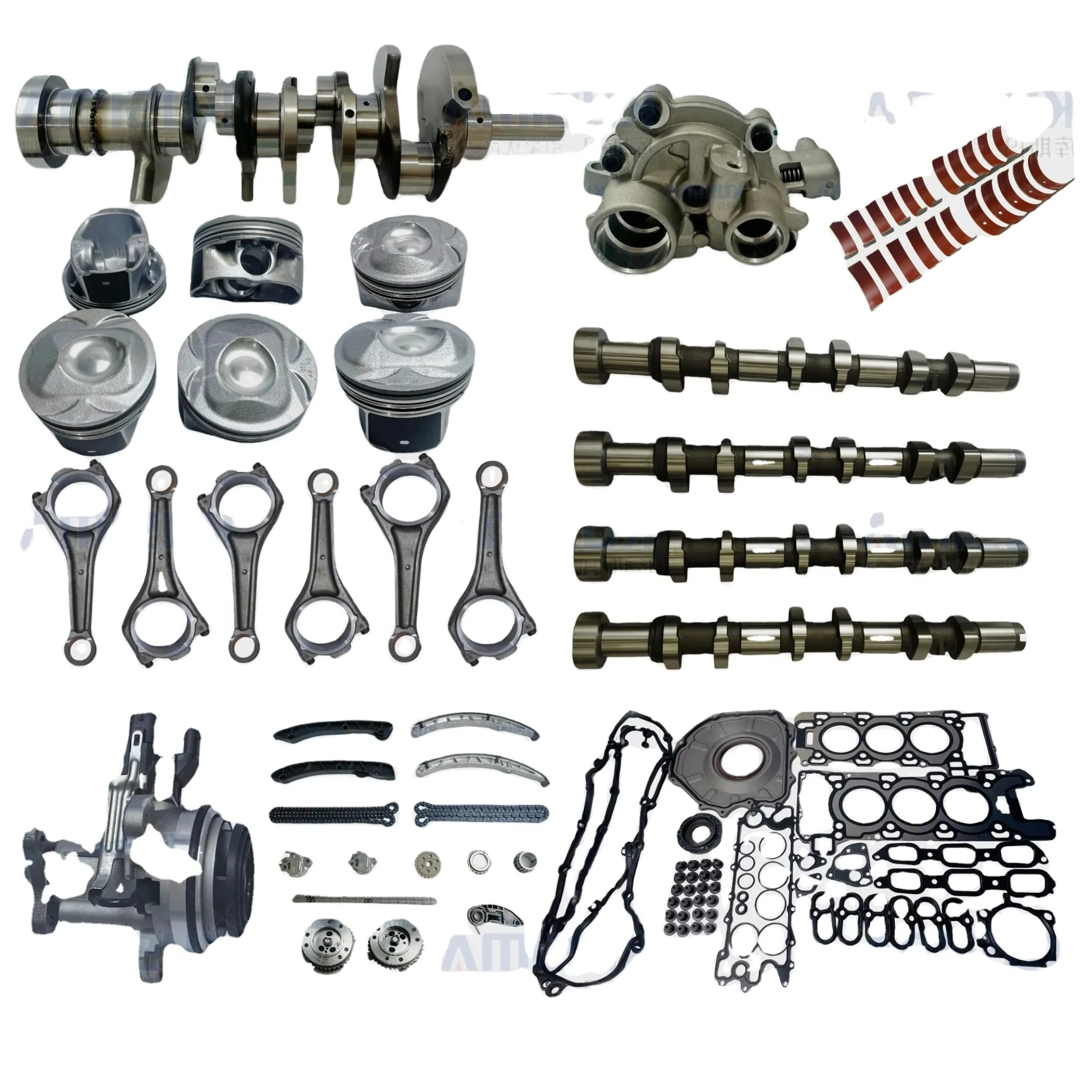 

High quality Engine Overhaul Rebuild Kit Crankshaft Bearing Connecting Rod Water Pump for Jaguar Land Rover 3.0L V6 AJ126 306PS