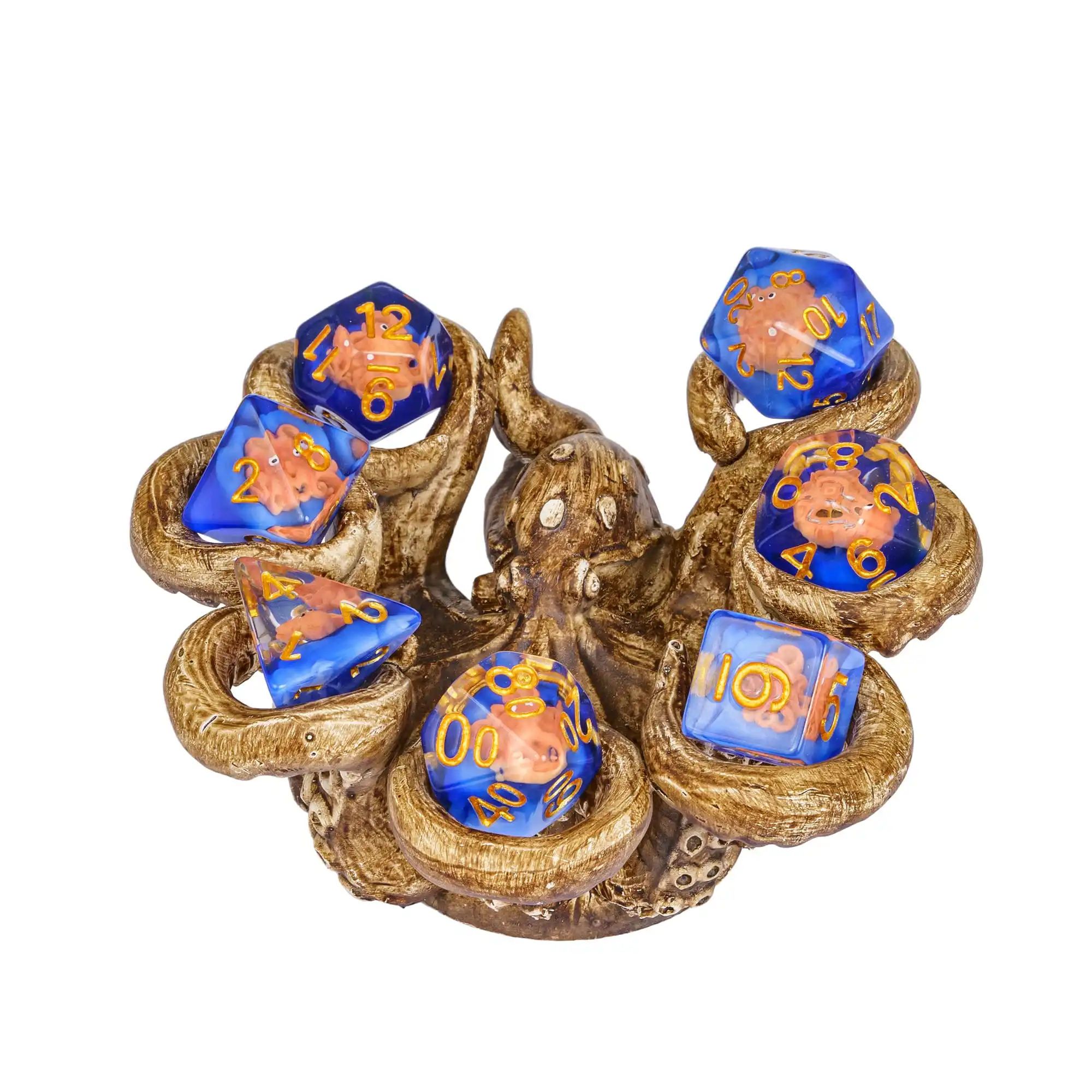 Cusdie Octopus DND Dice Holder for 7Pcs Polyhedral Dice Storage Tray Dungeons and Dragons Board Games Accessories Table Decor