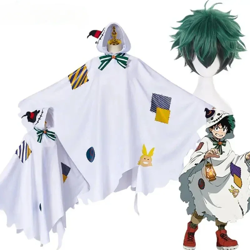 

Anime My Boku no Hero Academia Izuku Midoriya Cosplay Costume Halloween Ghost Hooded Cloak