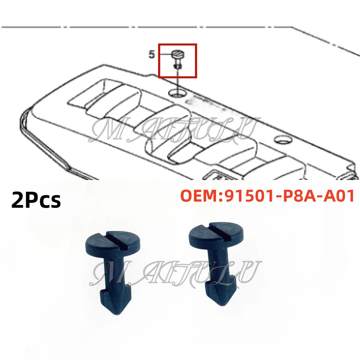 

For Honda Civic 2001-2014 per Accord 1998-2018 per CR-V 2007-2016 1.8L 2.0L auto engine cover stud clamp