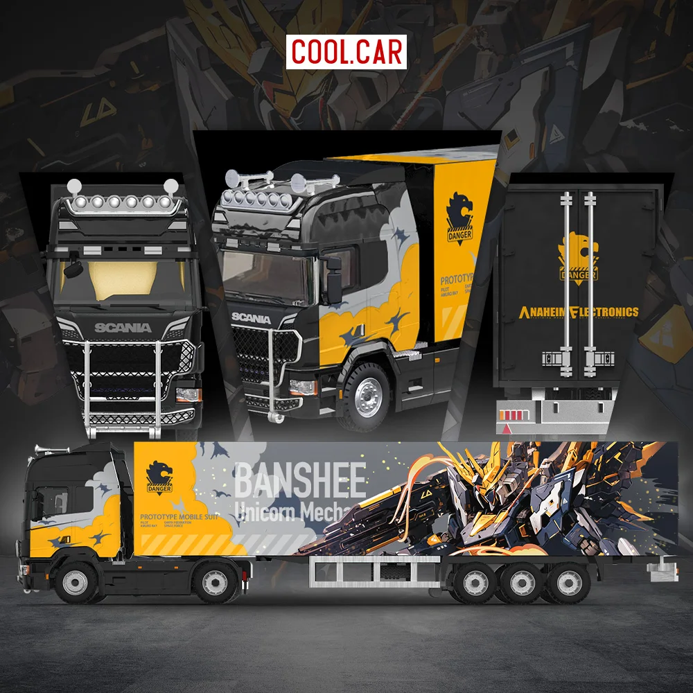 

*Pre-order* Cool Car 1:64 Container Truck Gray Mecha Painting Simulation Alloy Car Model for Collection&Display&Gift