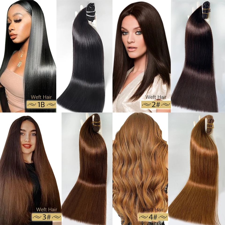 

Прямые пучки человеческих волос с двойным утком 12А, высокое качество, необработанные бразильские волосы для наращивания, плетение 3, 4 пучка, оптовая продажа с фабрики, Pirce