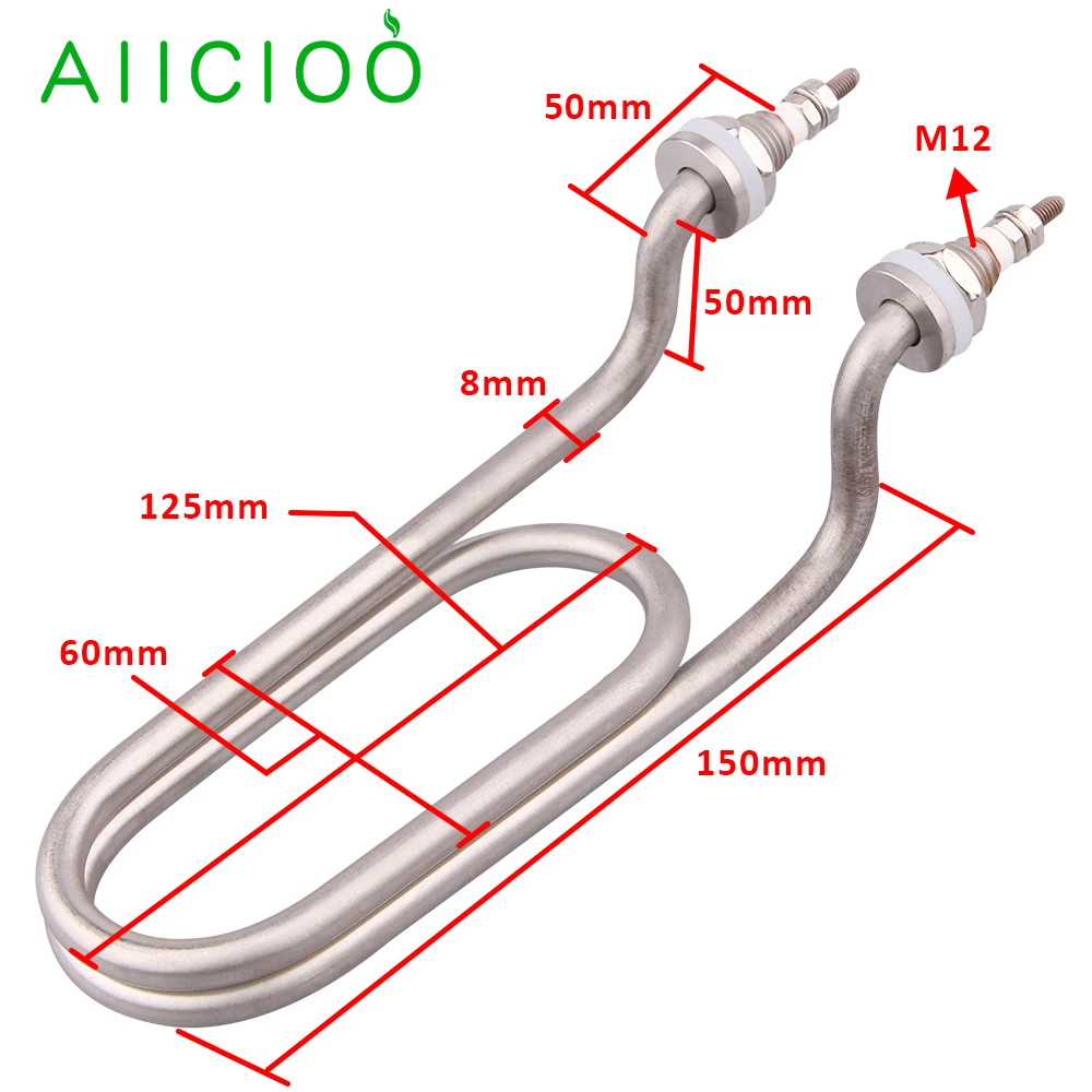 Double U-shape Heating element for Sterilization 240v 900w/120v 950w Autoclave Bend Electric Tubular Heater Stainless Steel 304