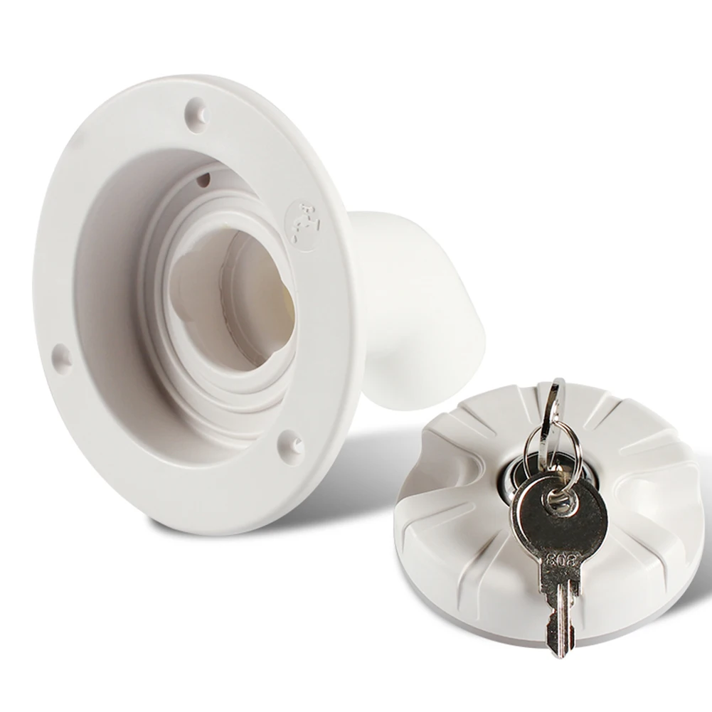 

Gravity Fresh Water Fill Hatch Lockable Inlet Filter Dustproof Water Inlet Fill RV Boat Camper Trailer White Caravan Accessories
