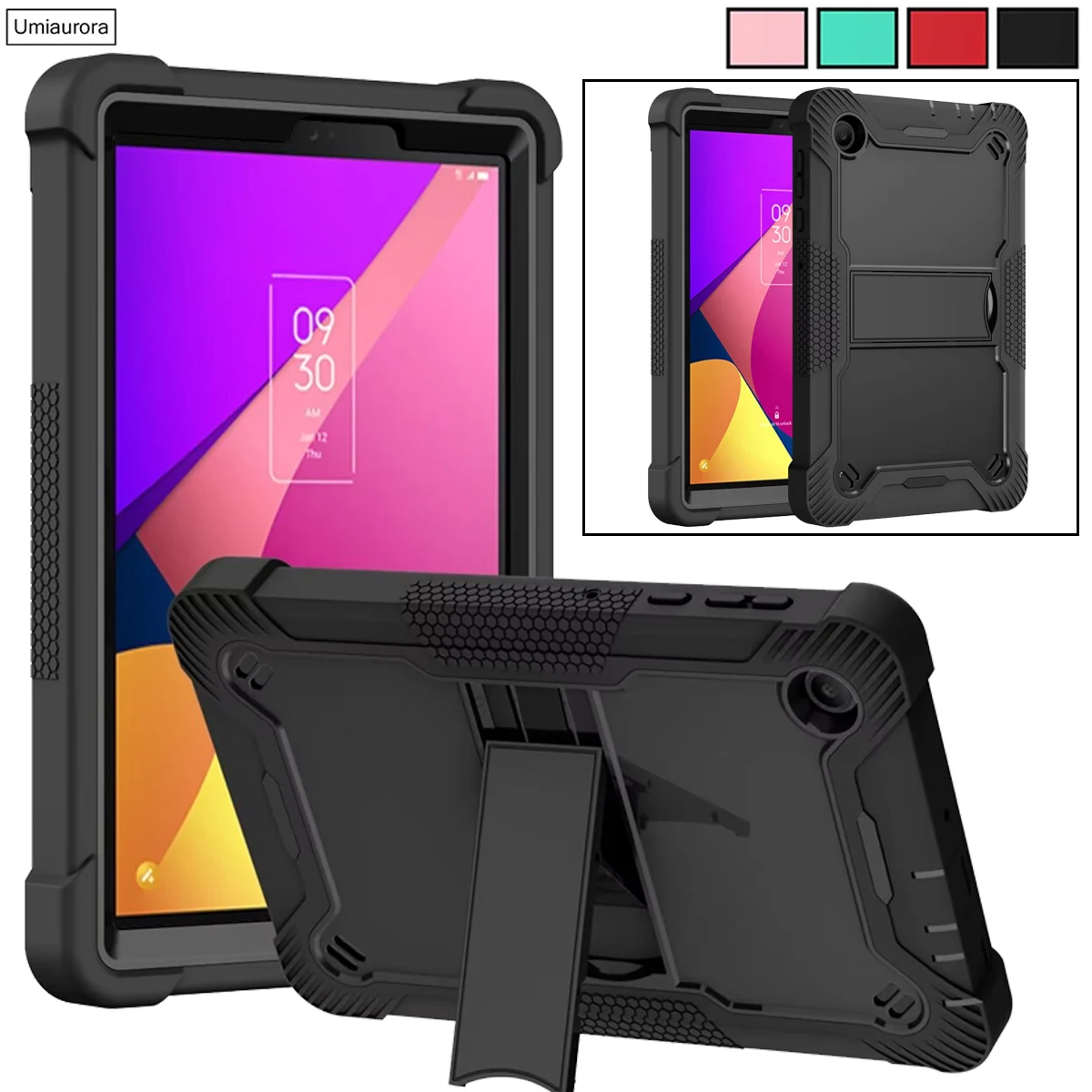 For TCL Tab 8 LE 9137W 8.0 inch 2022 9032 9132G 9132X Tablet Case Heavy Duty Kids Silicone PC Stand Shockproof Armor Cover Shell