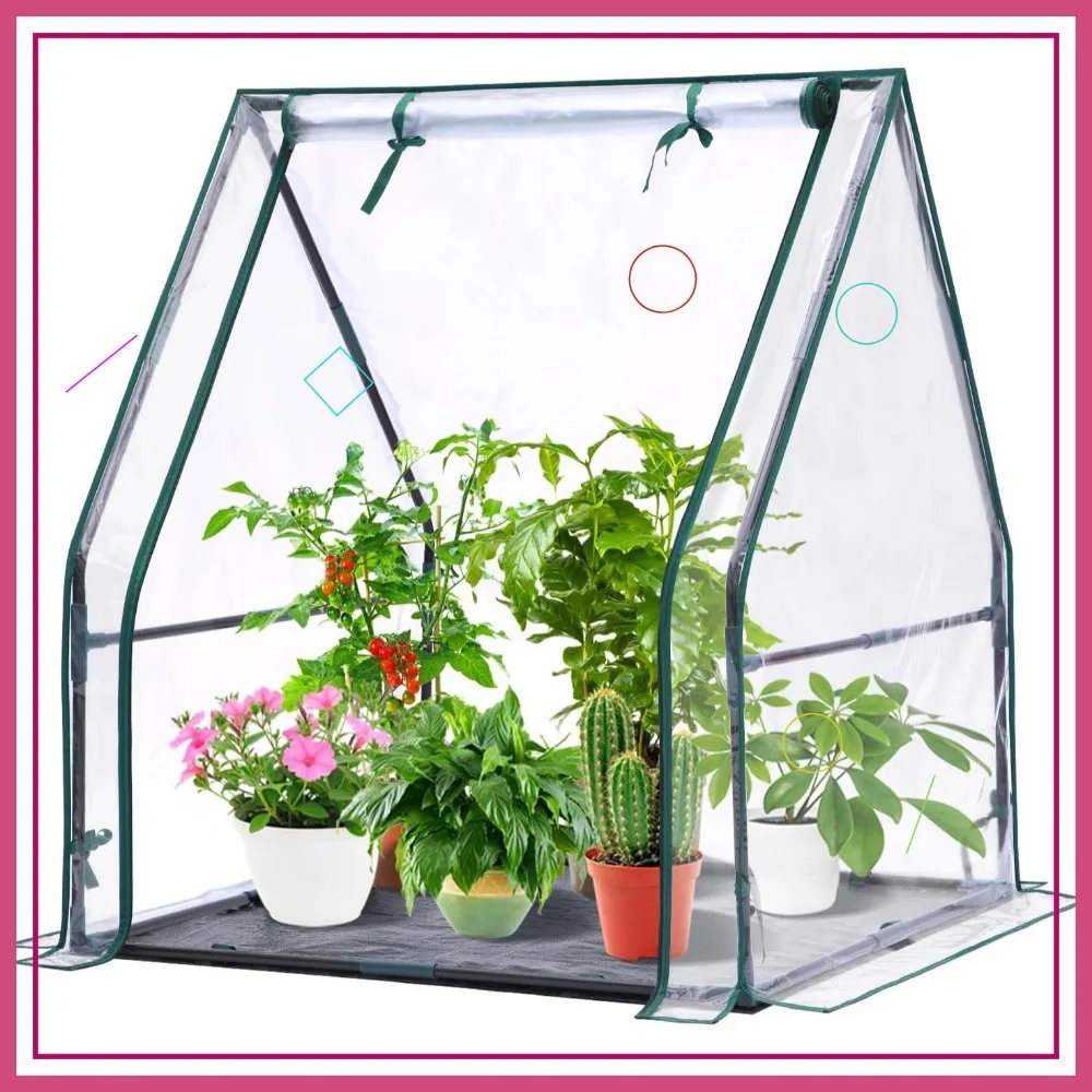 

Portable Mini Greenhouse for Indoor Outdoor Gardening, 36x36x42 Inch with Waterproof Mat and Zippered Door