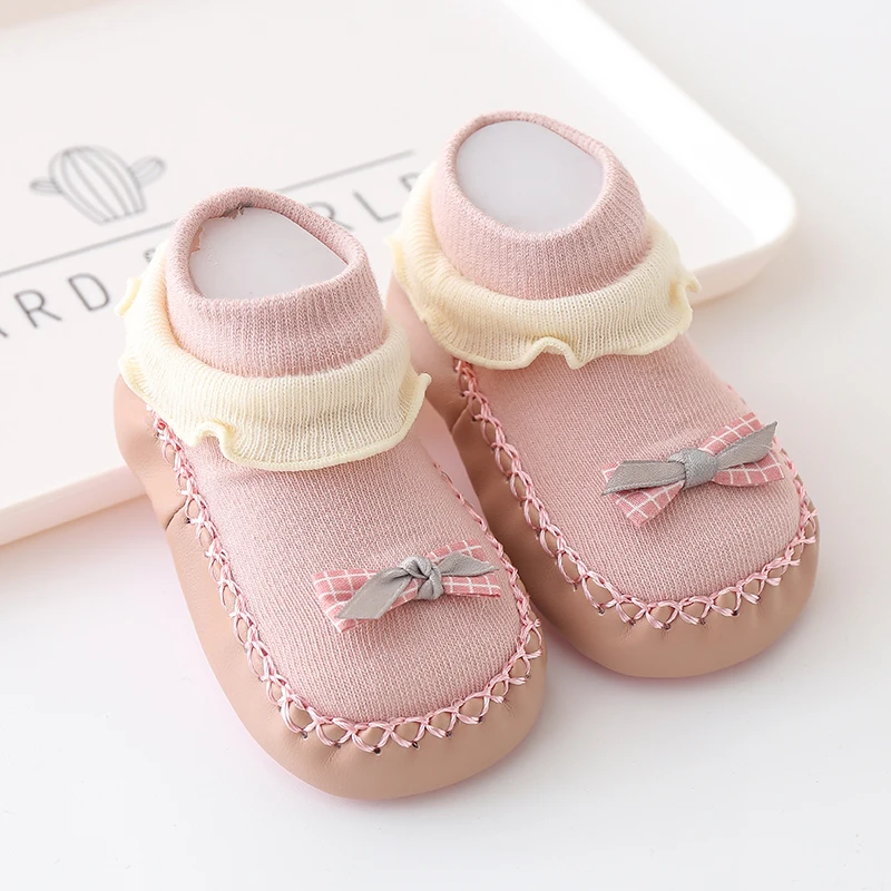 Floor Socks Spring Autumn Baby Shoes Soft Soles Non-slip Children Walking Shoes Lace Princess Girls Early  Summer Toddler Shoes