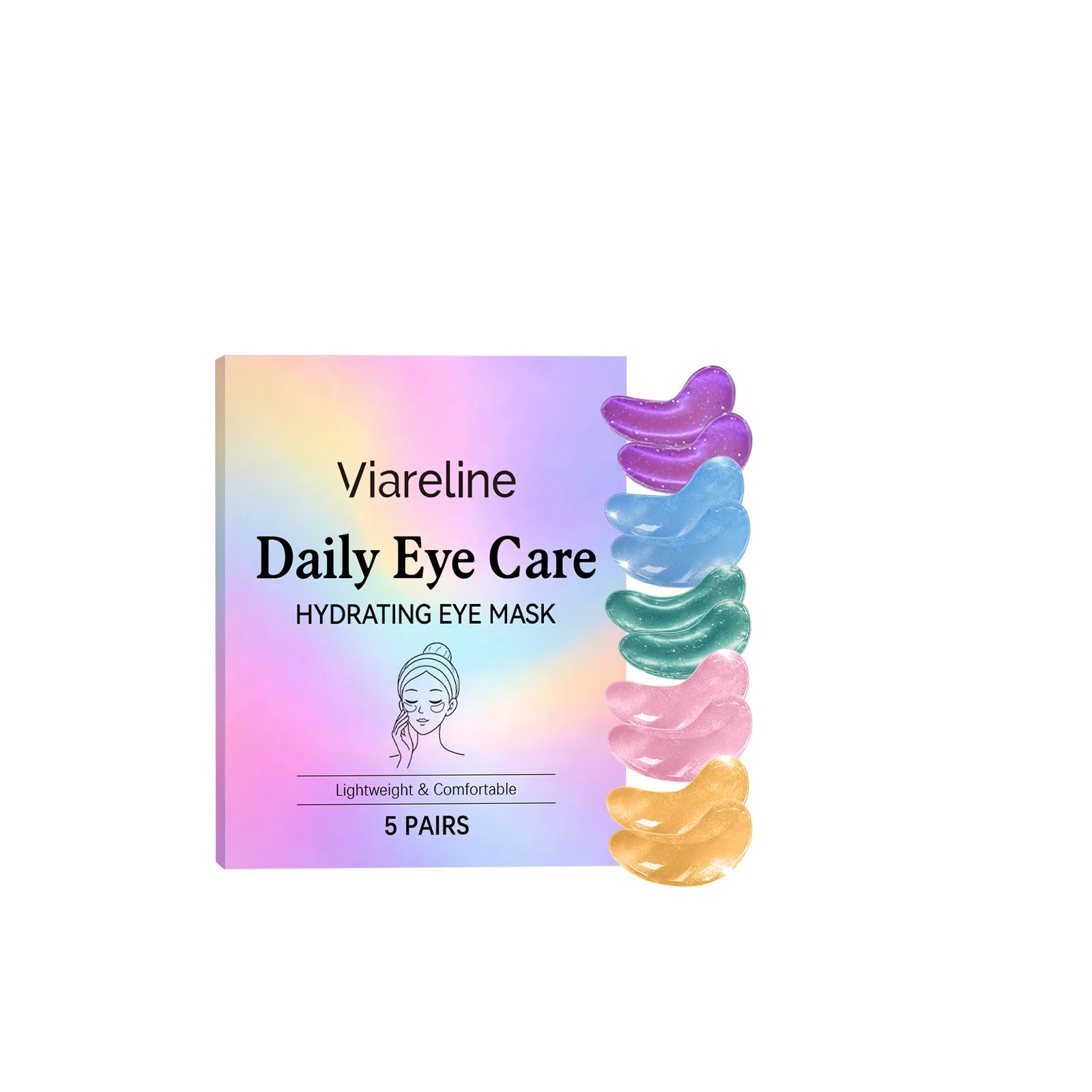 Viareline Eye Mask Hyaluronic Acid Repair Remove Dark Circles Puffiness Soothing Fine Lines Hydrating Gel Light Firm Eye Patches