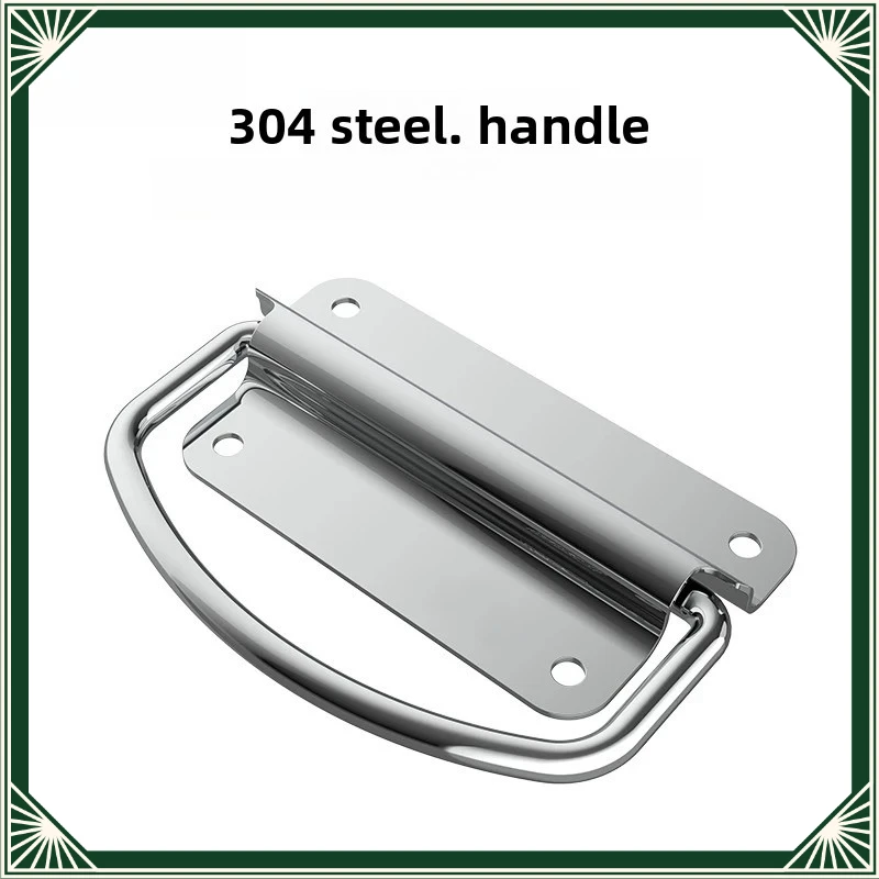 304 Stainless Steel Tatami Cabinet Door Movable Pull Handle Visible Mount Handle For Aviation Case Mechanical Equipment