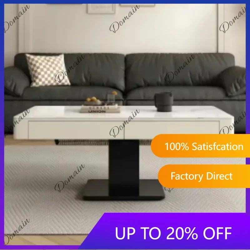 New Any Size Custom Voice Control Electric Lift Coffee Table Convertible Round Square Multi Functional Living Room Dining Furnit