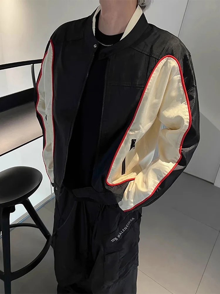 

Винтажная гоночная куртка мужская демисезонная в американском ретро-стиле, пилотская куртка с цветовыми блоками, бейсбольная куртка, молодежный тренд