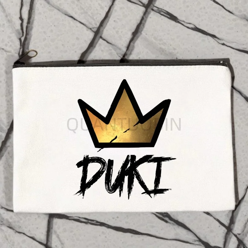 Duki Rapper Canvas Storage Pouch Multi Functional Cosmetic Bag Zipper Pencil Case For Students DIY