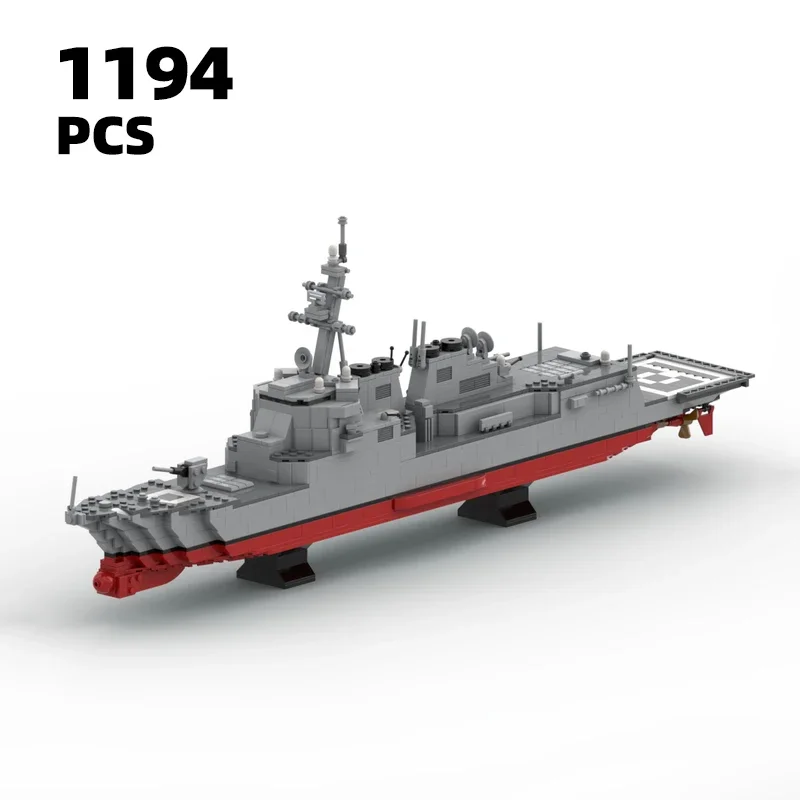 Arleigh Burke MOC Military Frigate building block Battleship kit Navy warship model Guided missile bricks set Cruiser vehicle