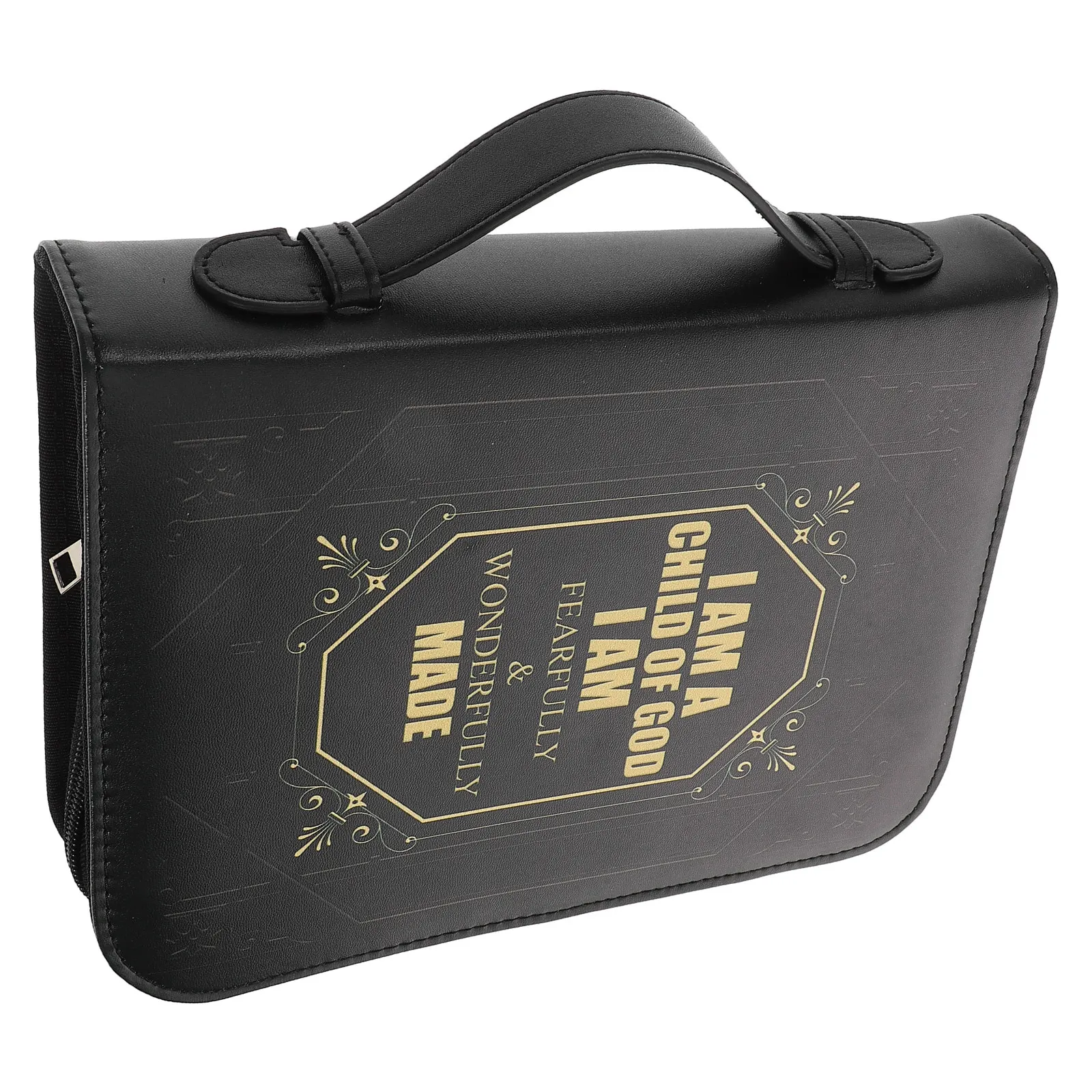 

Многоразовый винтажный чехол-обложка для книг: для Библии, религиозных книг, хранения священных писаний. Элегантный, из ПУ, на молнии, портативный, для дома.