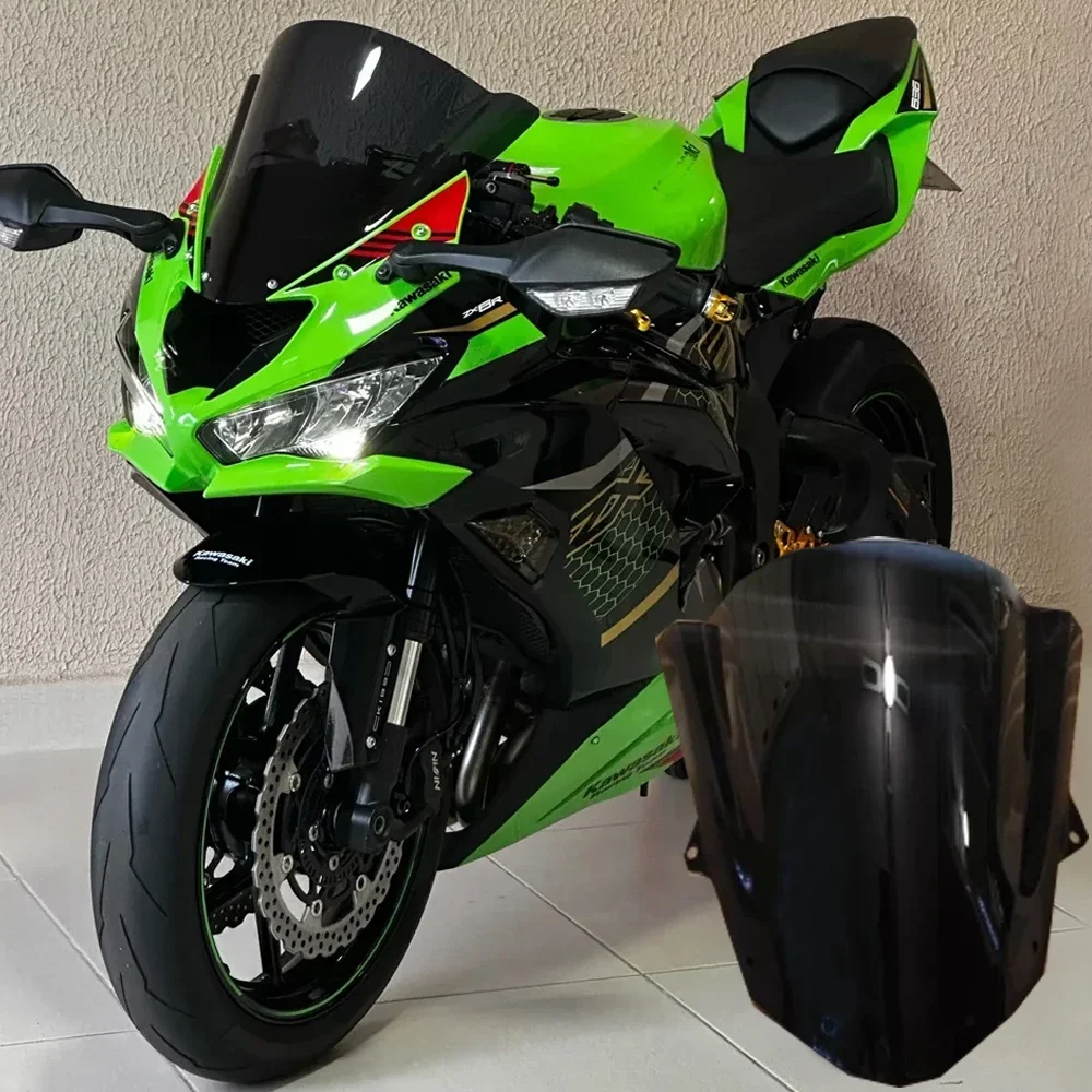 Motorcycle Accessories ZX6R Windshield Windscreen For Kawasaki ZX-6R ZX 6R 636 2009-2022 2023 ZX636 Wind Deflector Double Bubble