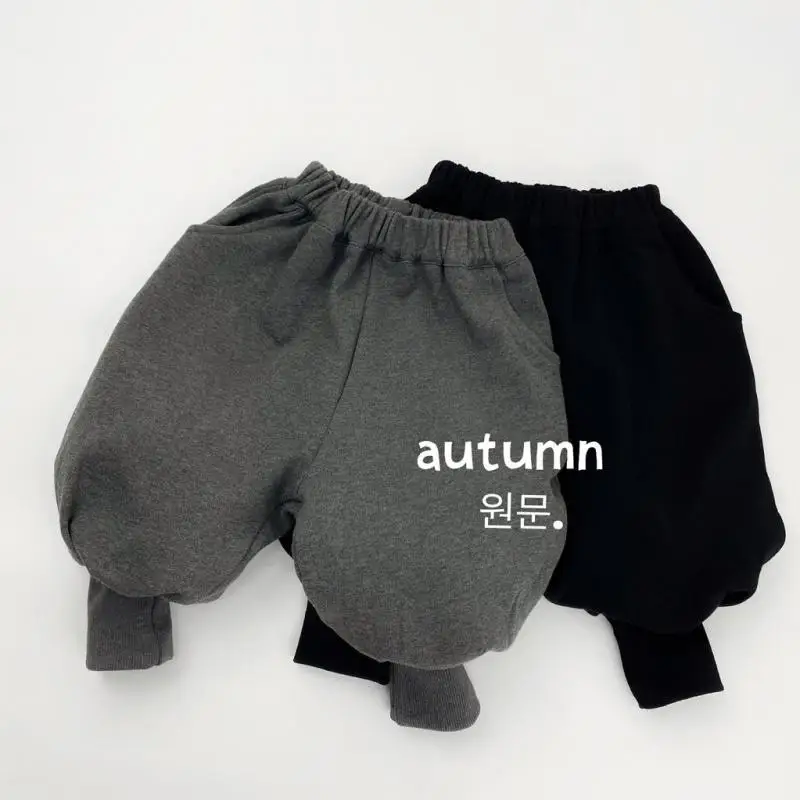 

Детские шаровары, свободные брюки для маленьких девочек, хлопковая детская одежда, осень 2024, новые детские повседневные штаны, однотонные спортивные штаны для мальчиков