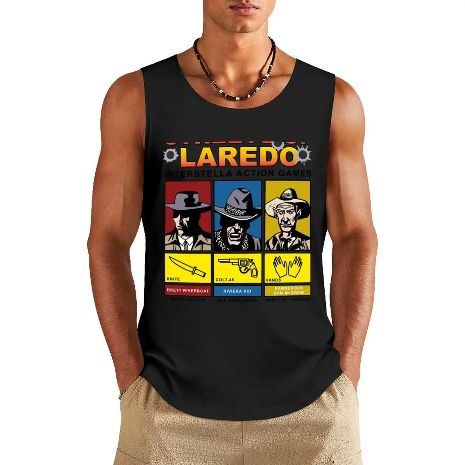 Gunmen of the Apocalypse Streets of Laredo Game Tank Top Мужская жилетка Футболка для фитнеса без рукавов