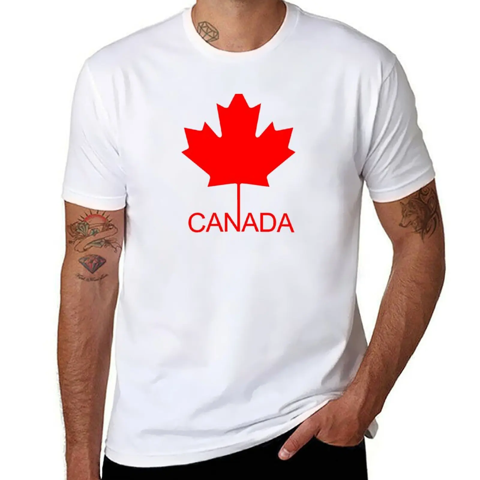

Canadian Flag Leaf T-Shirt anime t shirts for man t shirts for man graphic funny T-Shirt