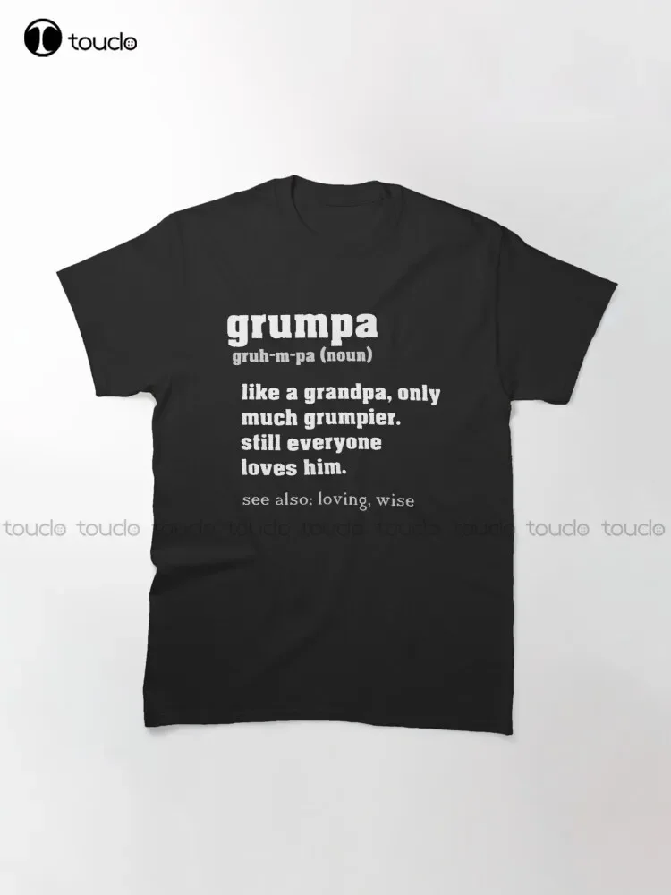 Grumpa definição avô dia dos pais presente do pai grande pai papi pops clássico camiseta camisas brancas para meninas fazer seu design