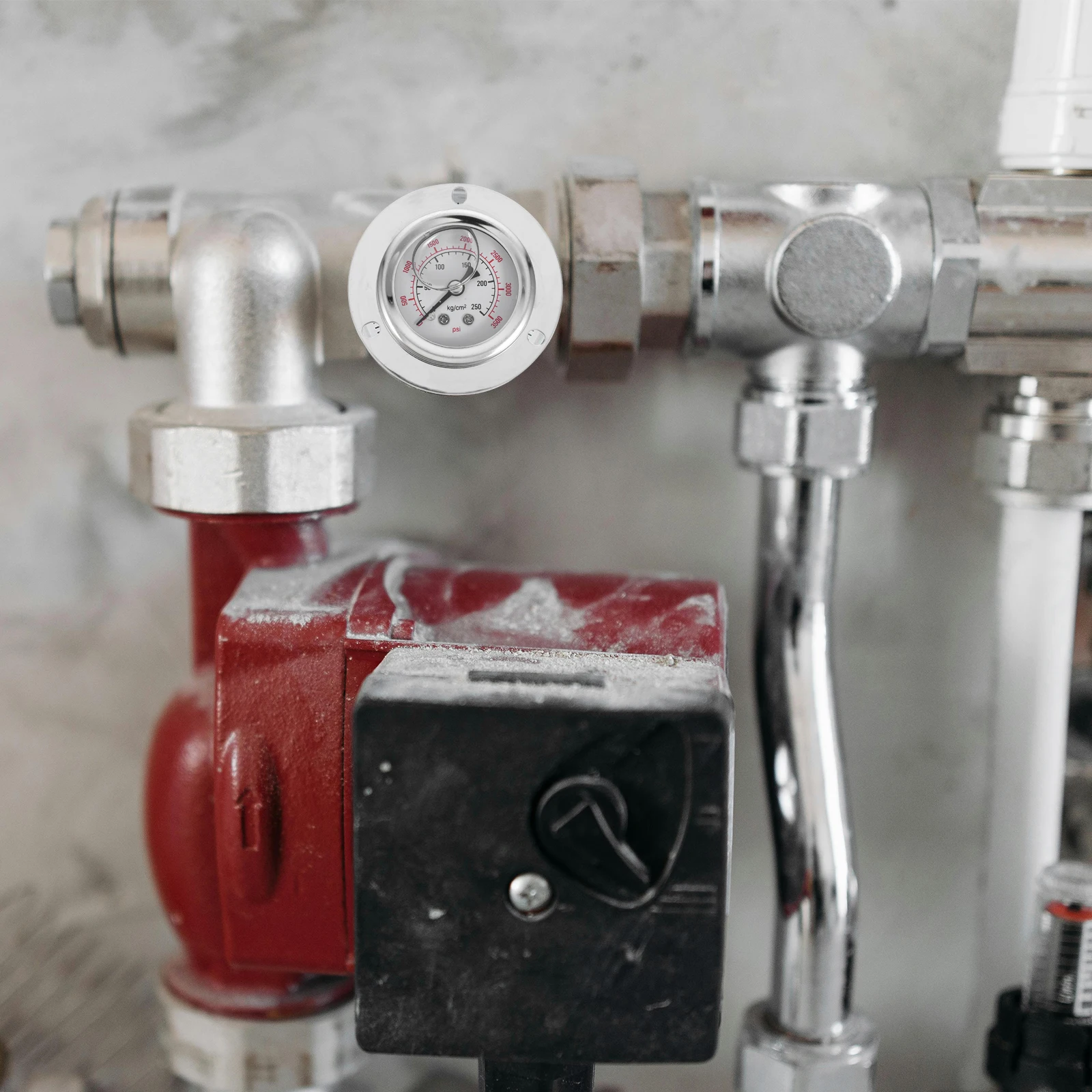 

Pressure Gauge Stainless Steel Shockproof Flanged Copper Liquid Pressure Meter Water Oil Air Measuring Tool Industrial Mount