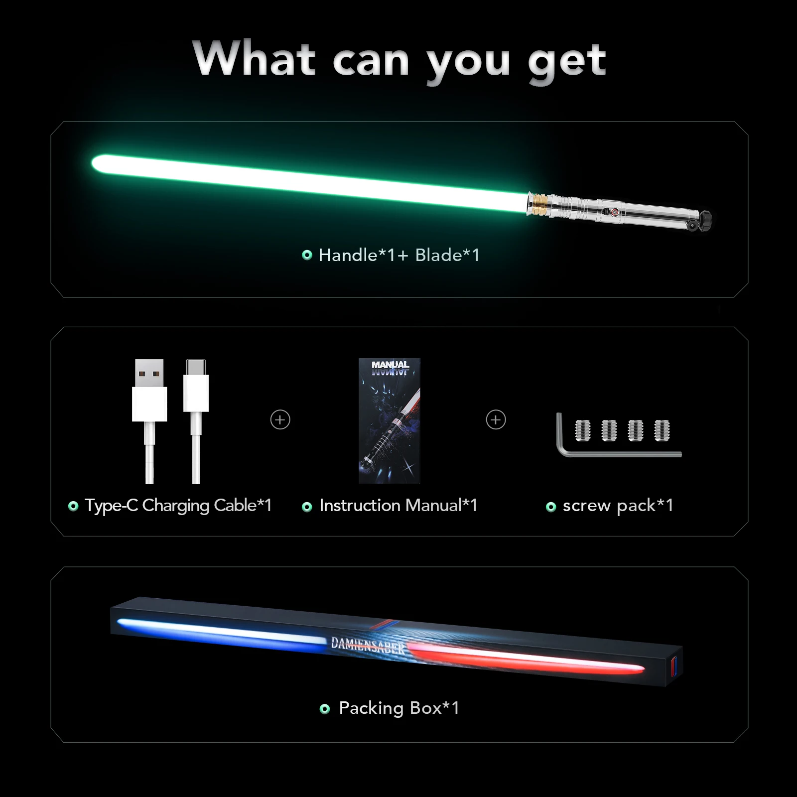 DamienSaber Darth Revan's Lightsaber Metal Hilt Force Heavy Dueling Infinite Color Changing Sensitive Smooth Swing Bluetooth