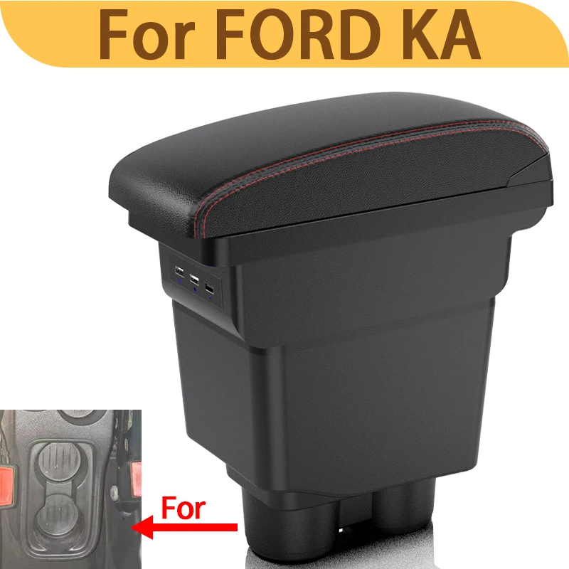 

Многофункциональный органайзер для центральной консоли с USB-портом для Ford KA 2019: модификация и улучшение интерьера автомобиля, аксессуары для авто