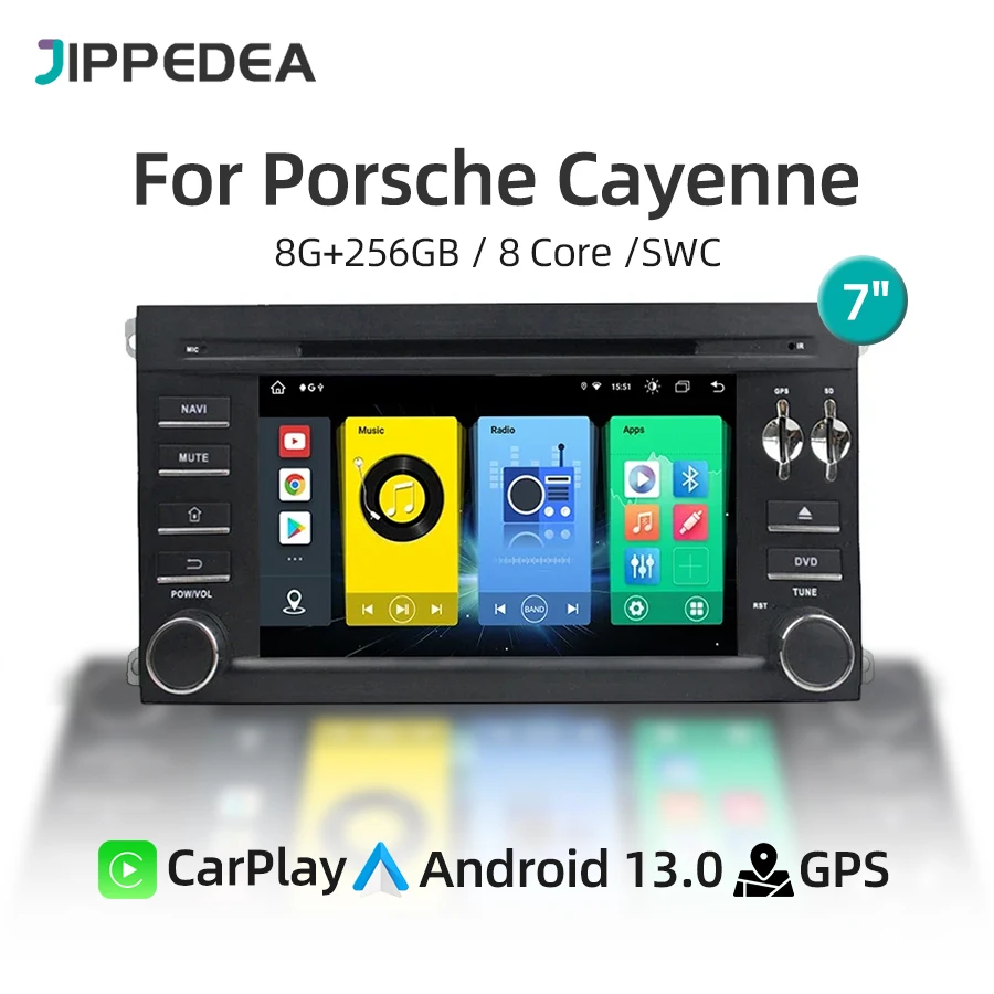 Auto Android 13.0 8G 256G CarPlay 4G WiFi Bluetooth GPS Navigation RDS Car Multimedia Player Radio For Porsche Cayenne 2003-2010