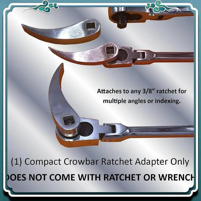 

Premium Crowbar Adapter Heads Tools, Adjustable Angle Heads Drop Pry Bar Fits 3/8Inch Ratchet, Pry Bar For Tight Spaces