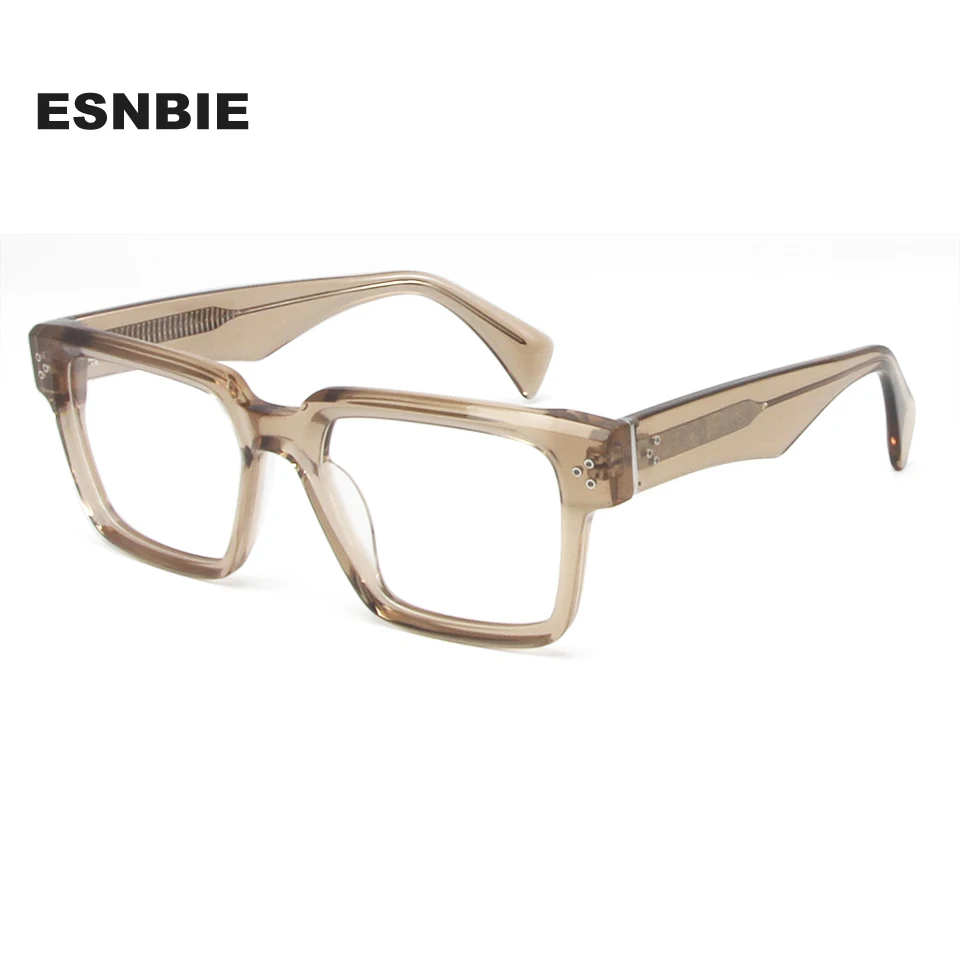 

High Quality Thick Acetate Square Eyeglasses Frames For Men Brand Design Oversized Prescription Glasses Oculos De Grau Masculino