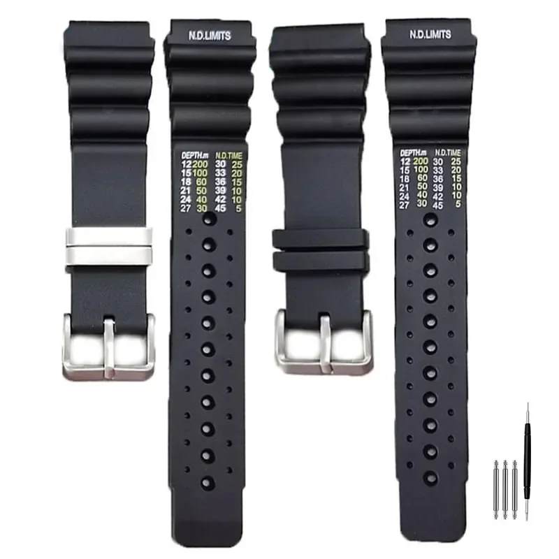 ND Limits Diver Silicone WatchBand 20mm 22mm 24mm for Water Ghost for Seiko for Citizen for Promaster Sport Strap Resin Bracelet