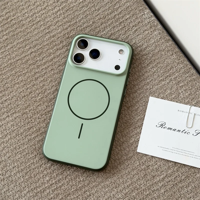 Matte TPU-Hülle für MagSafe Magnetische Handyhülle für iPhone 17 16 15 14 13 Pro Max 12 Pro Kabelloses Laden Stoßfeste Schutzhülle