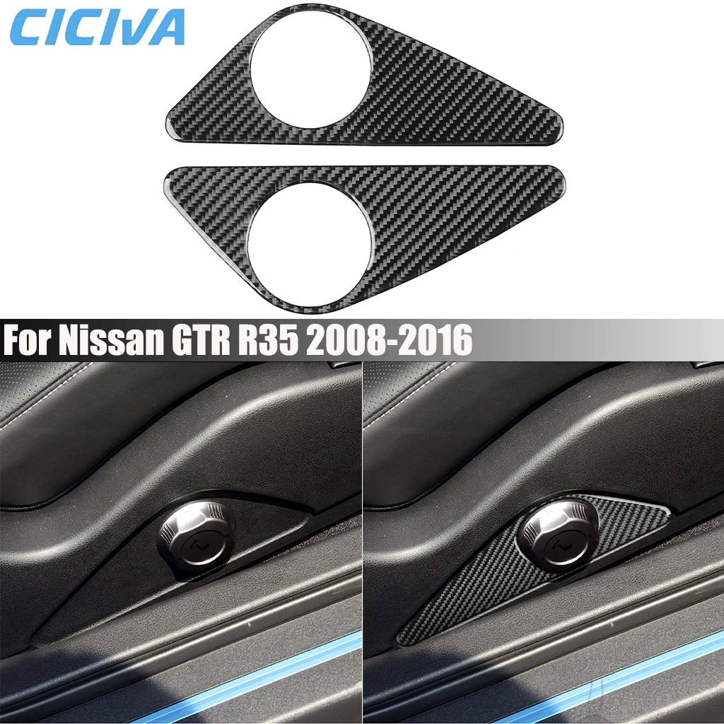 

Carbon Fiber Car Accessories Seat Adjustment Decorative Panel Interior Cover Modified Trim Sticker For Nissan GTR R35 2008-2016
