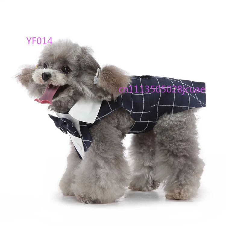 

Pet Wedding Tuxedo Formal Suit With Bow Tie Spring Summer Breathable Costume For Male Small Medium Dogs