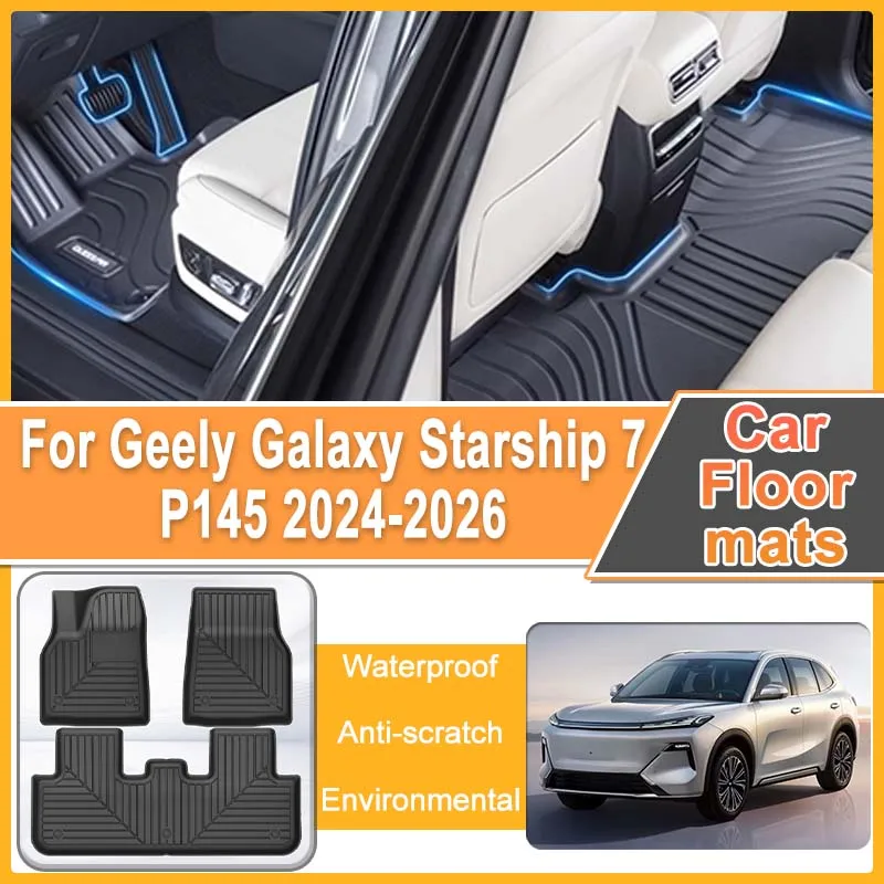 Para Geely Galaxy Starship 7 EM-i 2026, Kit de Carrocería 2024 2025, Alfombrillas Impermeables de TPE, Forros para Maletero, Accesorios para Auto, Alfombrillas para Piso de Auto LHD