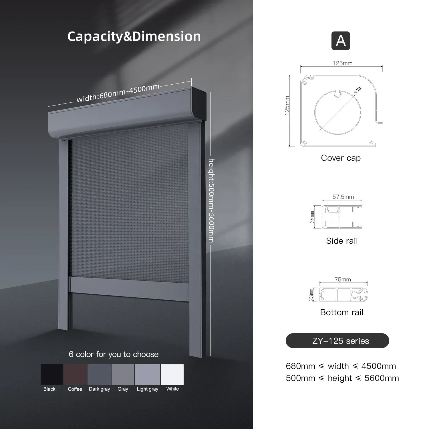 # حار بمحركات في الهواء الطلق الأسطوانة العريشة الستائر ظلال في الهواء الطلق يندبروف البريدي المسار نافذة تعتيم الستائر شرفة أعمى 3X3 #5