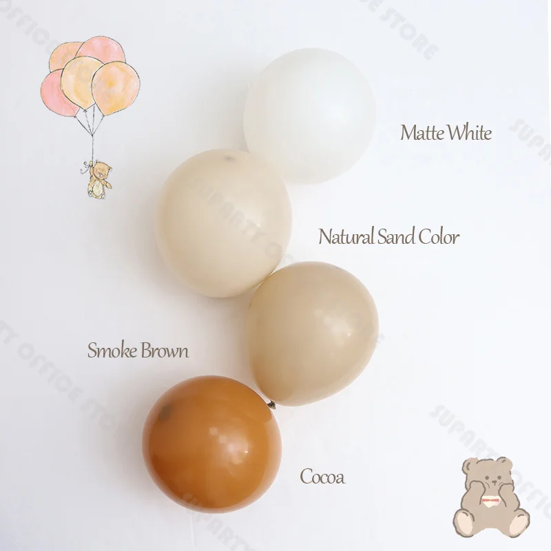 5/10/12/inch Custom Retro Balloons Smoke Brown Cocoa Natural Sand Balloon Garland Arch Baby Shower Wedding Birthday Party Decor