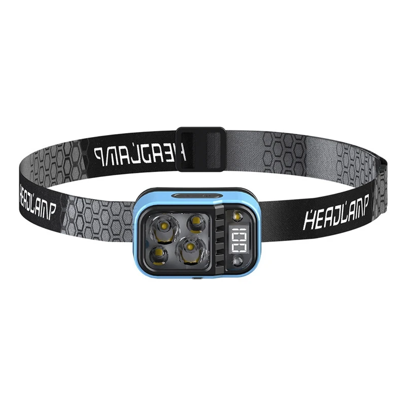 Nowość-reflektor z czujnikiem ruchu Reflektor LED z możliwością ładowania, regulowana opaska na głowę do biegania na kempingu