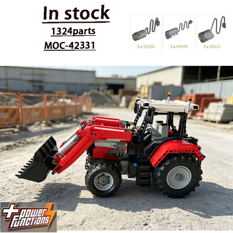 MOC-42331 New RC Front End Loader Splicing Building Block Model 1324 Parts Kids Childhood Fun Toys Kids Birthday Toy Gifts
