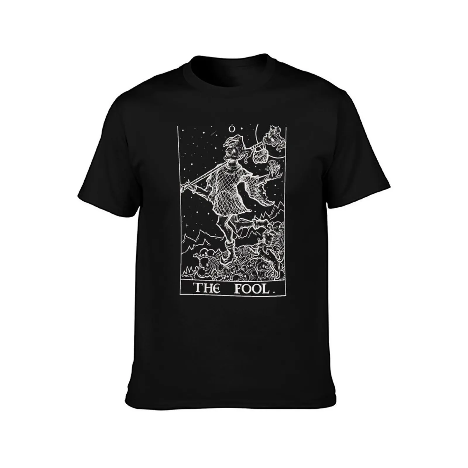 The Fool Tarot Card - Gothic Court Jester T-Shirt Water Resistant Casual T-Shirt