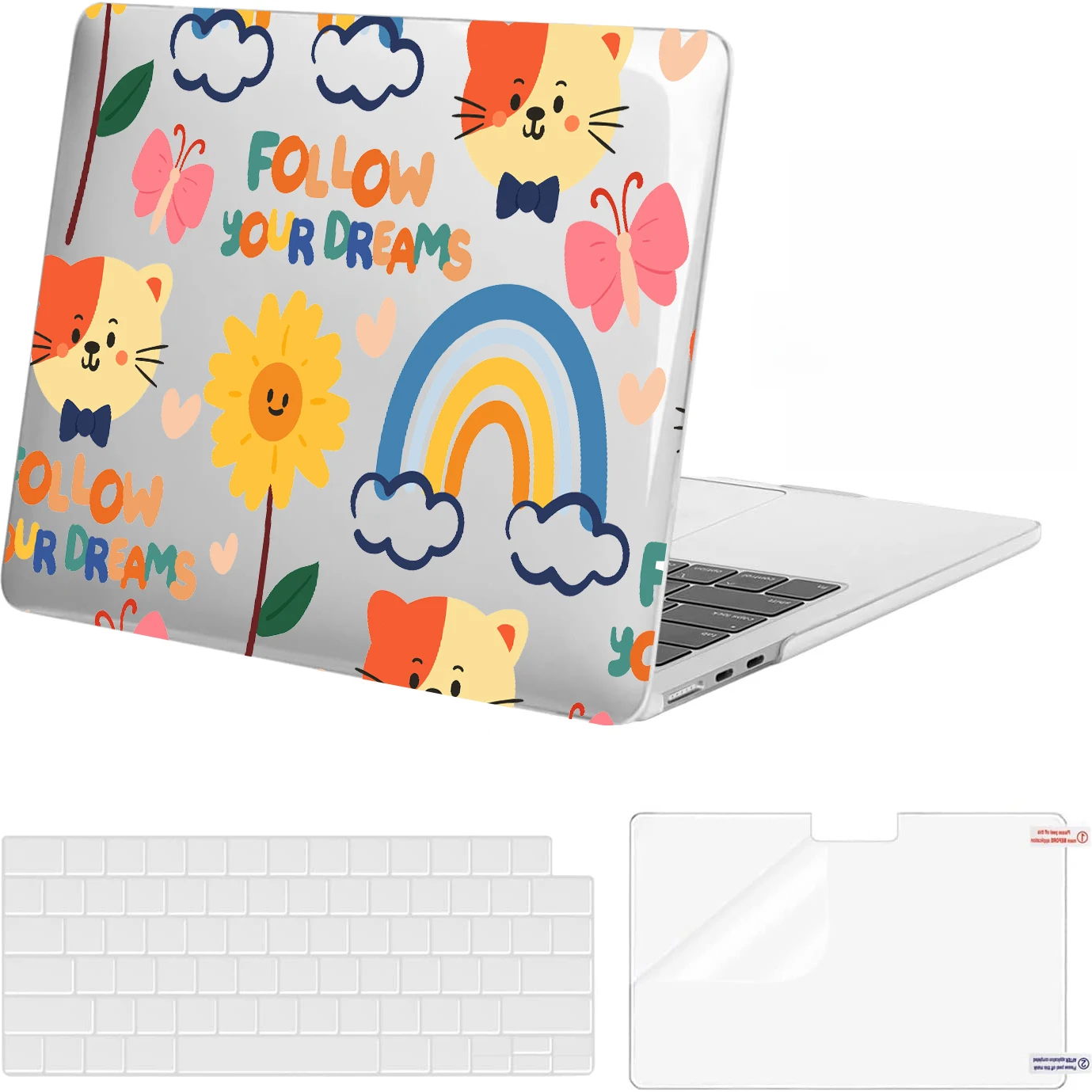 

Cute Printed Laptop Case for Macbook Air 13.6 M2 Air 13 A2337 for Macbook Pro 14 case M4 2023 M3 Pro 16 Pro 13 A2338 M1 M2