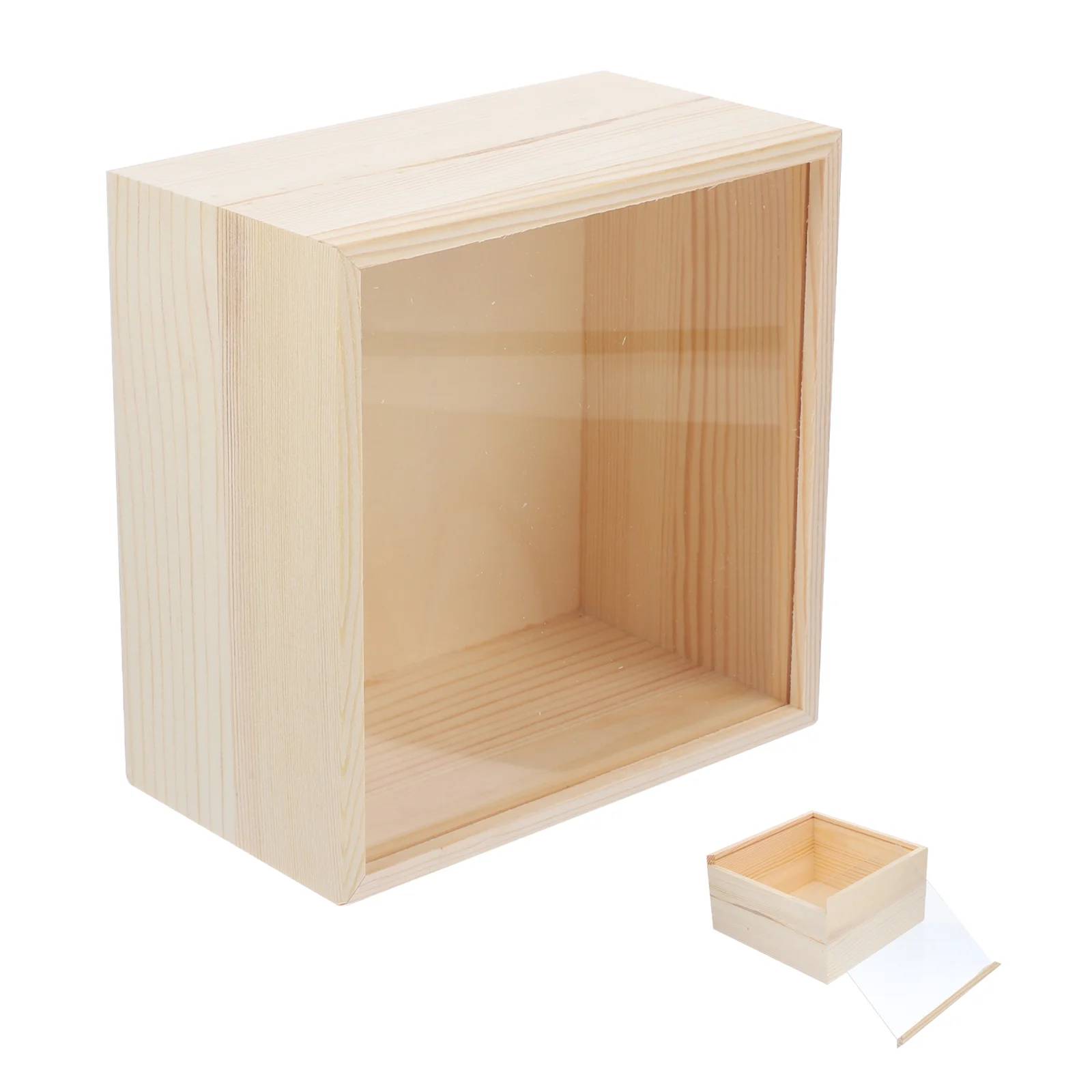 Wooden Storage Clear Lid Case Container Decorative Wooden Box Wooden Display Box Unfinished Wood Box Wooden Box Wood Storage Box