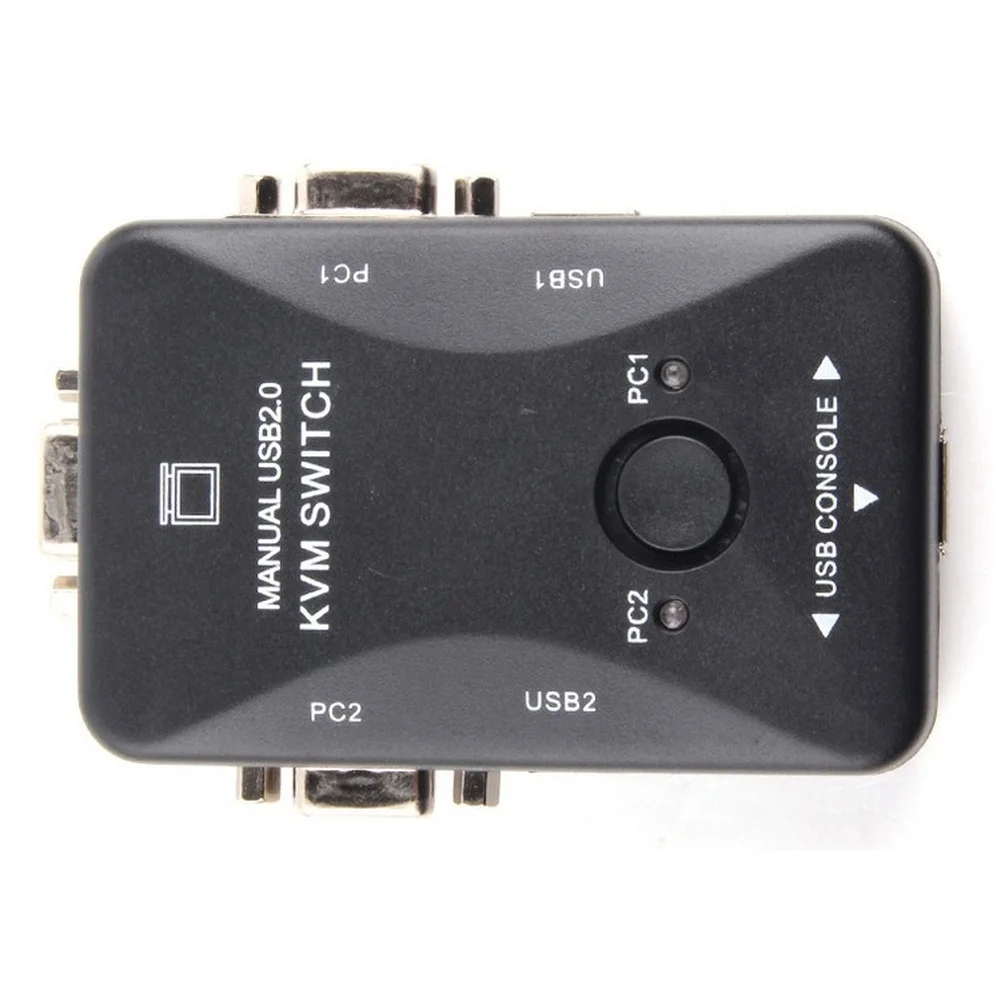 

Универсальный 2-портовый KVM-переключатель USB 2.0: бесшовный ABS. Легкое управление. Два черных компьютера с компьютерными частями 1080P.